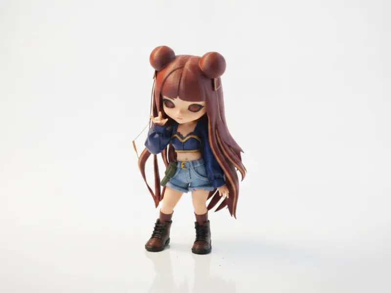Cool Girl Anime Character Figurine 3D Printable
