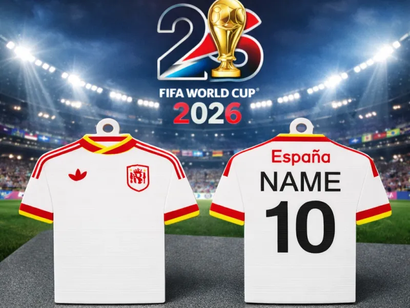 Portachiavi Maglia Spagna Mondiali 2026 (Personalizzabile)