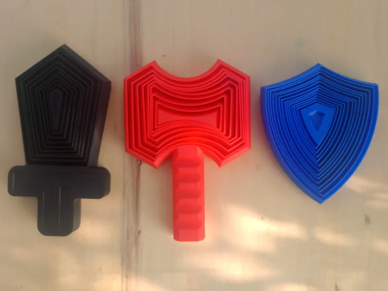 Ascia Spada e Scudo Fractal Fidget