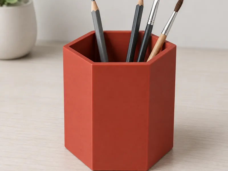 Hexagonal Pen Cup — AI-Assisted