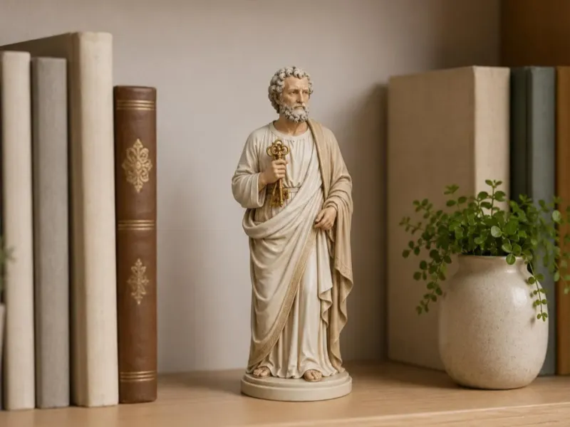 Statuie Sfântul Petru STL | Model decorativ religios catolic (Dig