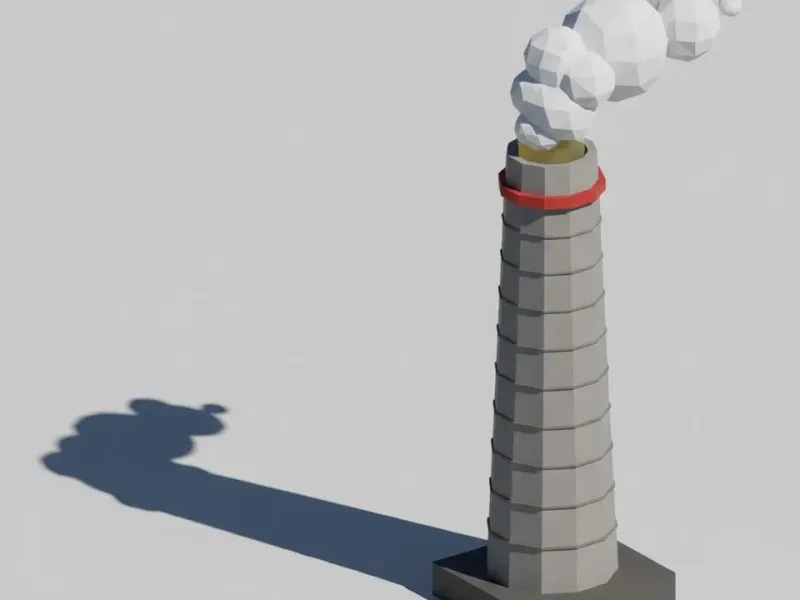 Low Poly Fabrikschornstein