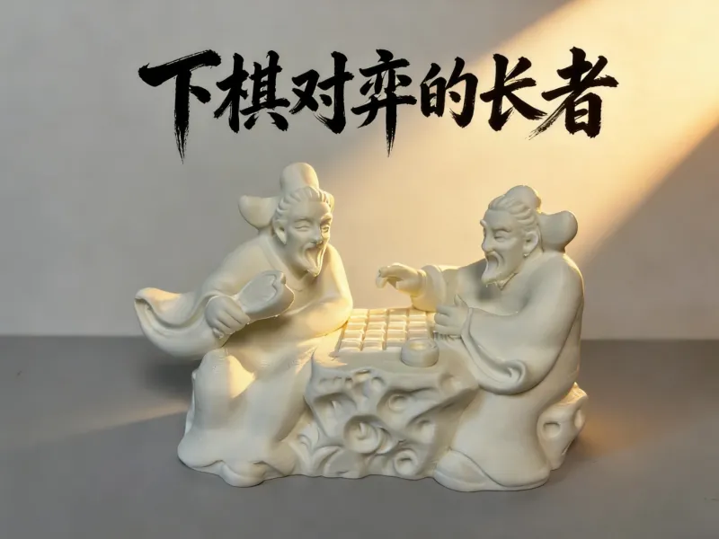 下棋对弈的长者