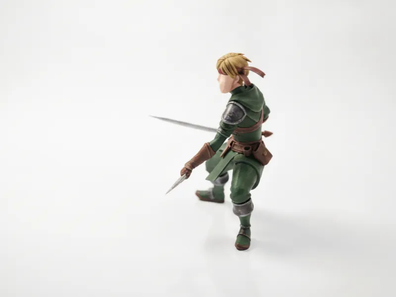 Female Assassin Figurine Crouching Action 3D Printable
