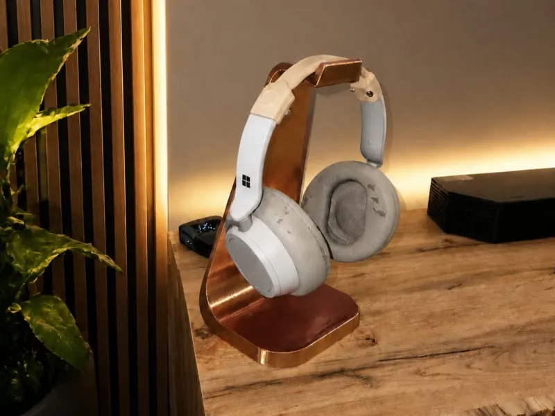 Soporte para auriculares ondulado