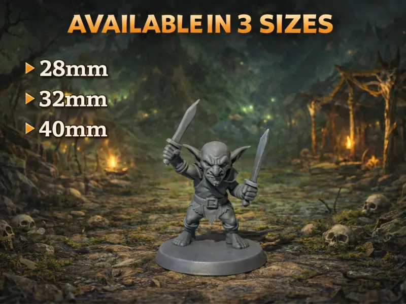 Goblin Warrior - 2 swords - DND miniature