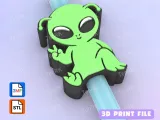 Straw Topper friendly alien-0