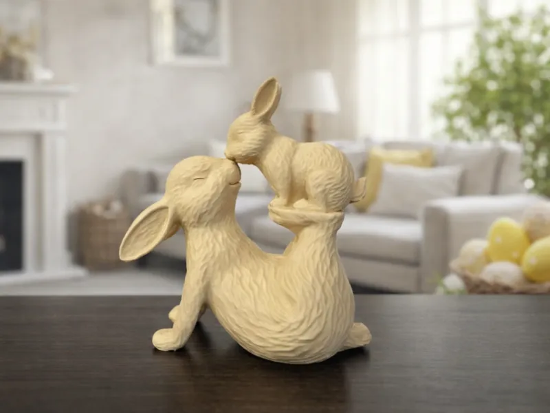 Coelho de Decoração de Páscoa com Bebê