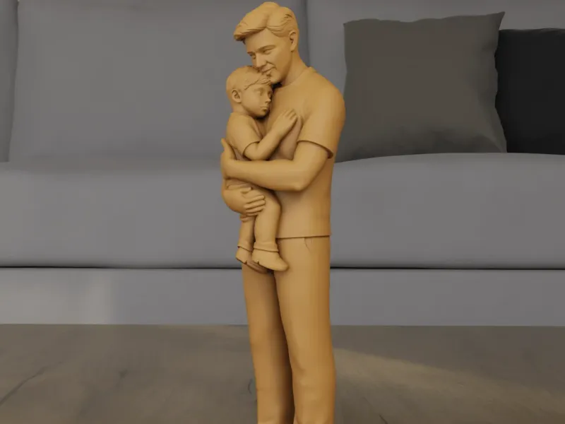 Father and Son 3D Model STL for Fathers Day Gift