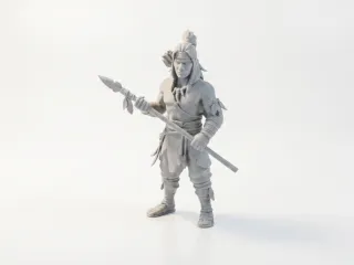 Hunter Warrior Figurine Fantasy 3D Printable
