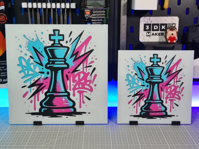 Re degli Scacchi Stile Graffiti – Hueforge – 4 Colori