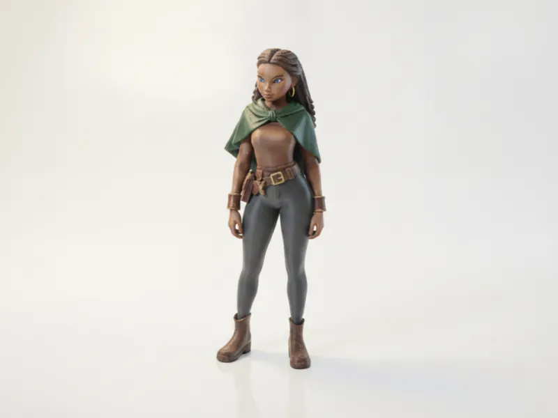 Braided Lady Cape Figurine Female 3D Printable