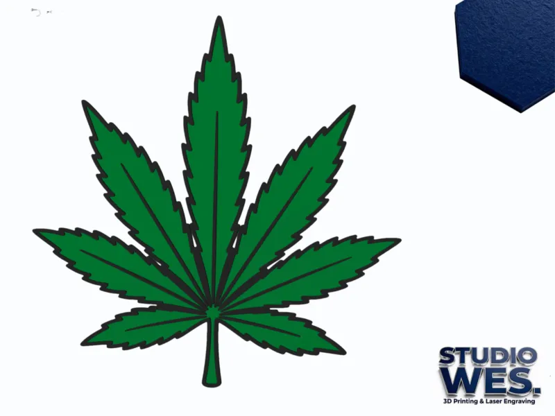 Cannabis Leaf - Wall Art (Raised infill)