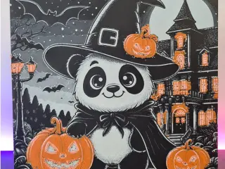 Cute Panda Halloween – Hueforge – 4 Colors