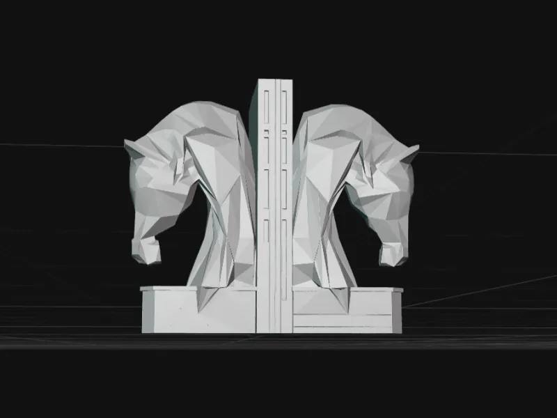 Low Poly Elephant Bookends – Geometric Wildlife