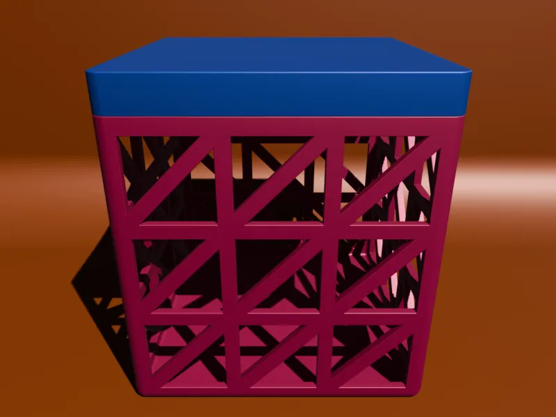Lattice Box, Grid Box, Diagonal Lattice Container V3D ID-05