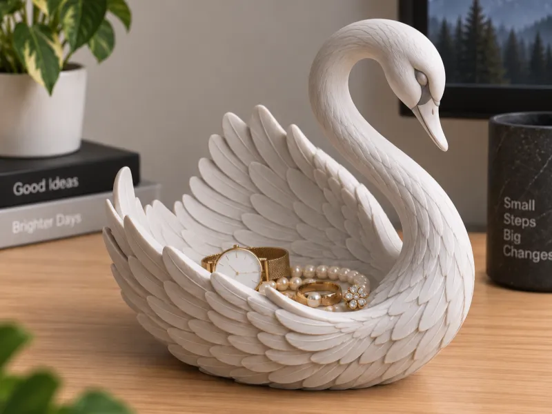 Tigela Cisne - Prato Porta-Trecos com Asa de Penas