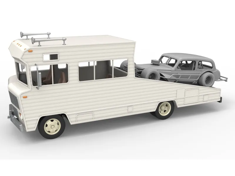 Vintage Transporter truck for Race car Version 7 Scale 1:25