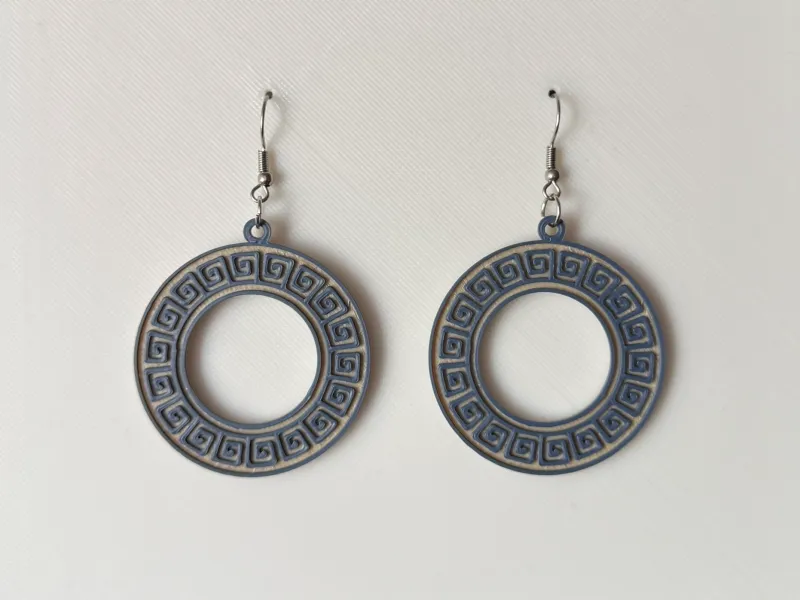 Greek - Earrings Meander Hoop