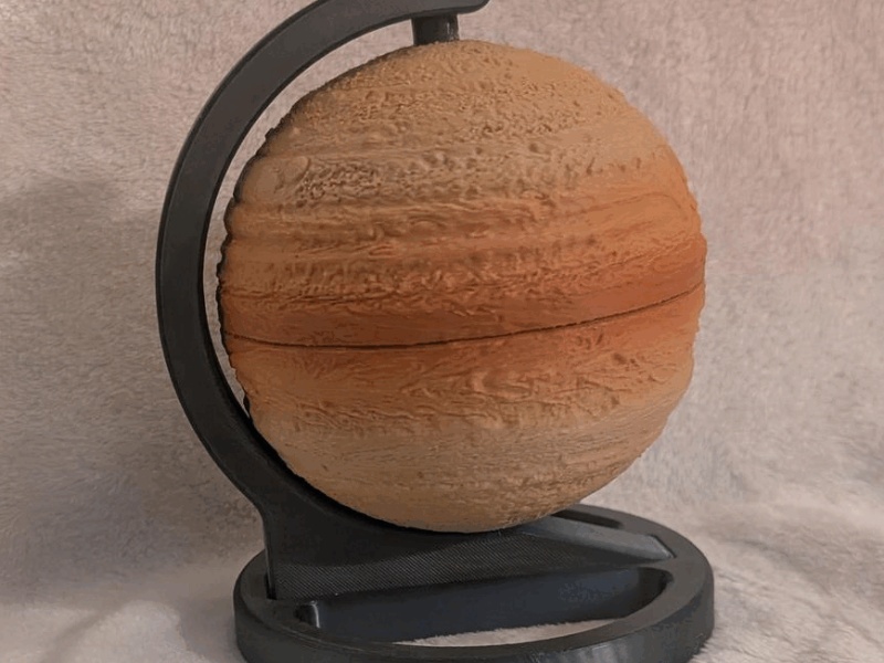 Jupiter Globe, Display Mounted, With Textured Cloud Forms