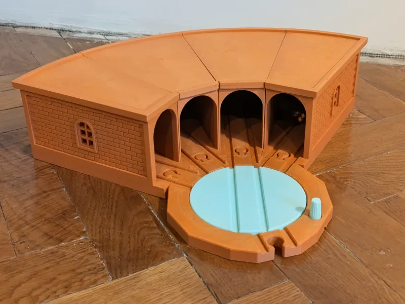 Modular Roundhouse Depot & Turntable for Wooden Railway