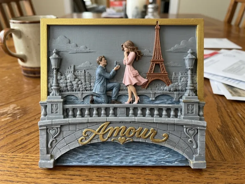 Eiffel Tower Romance Scene