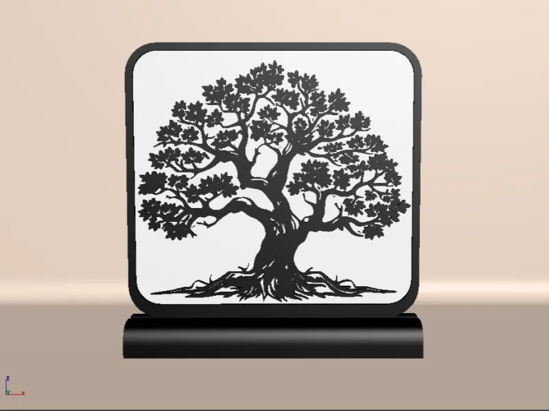 Tree of Life Line Art Decor – 3D Printable Decoration