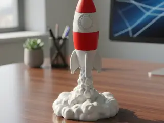 Flying Rocket - 3D Multicolor