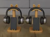 Cute Bunny Fox Headphone and Phone Stand 3D Model STL-0