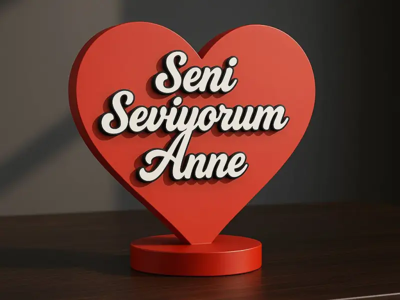 Anneler Günü Kalp - Seni Seviyorum Anne