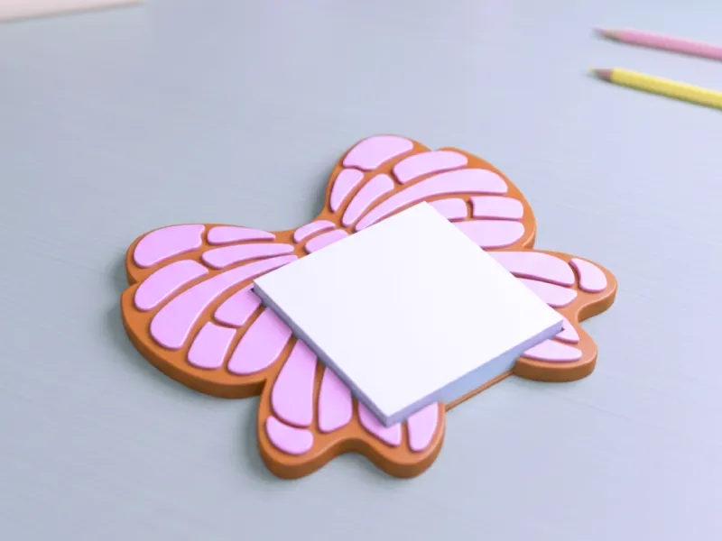 Kegelvormige Strik Post-it Houder | Vlinder Decor