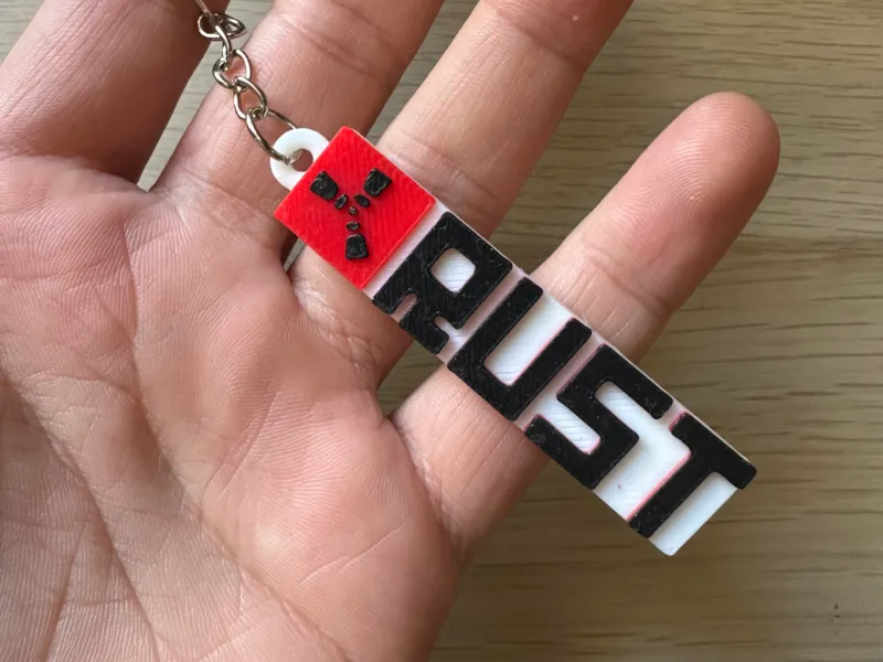Rust the survival videogame keychain