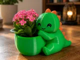 Cute Dinosaur Hugging Planter – Adorable Plant Pot-0
