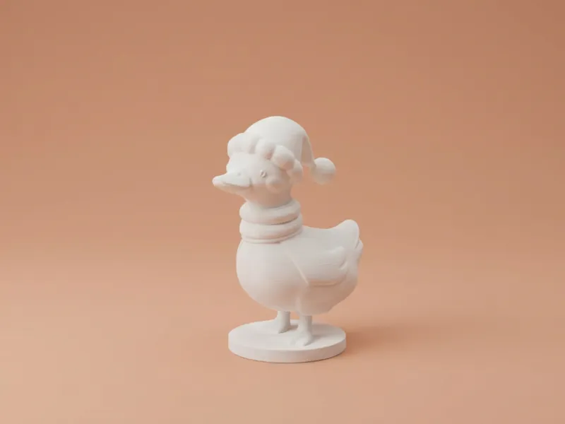 Christmas Duck with Santa Hat – Festive Figurine