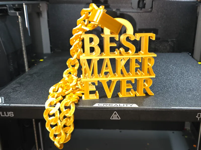 Best Maker Ever Hype Bling Gold Pendant & Gold Chain Award