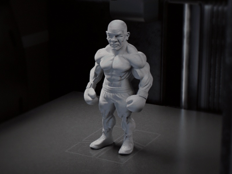 Figurilla de Mike Tyson, atleta de boxeo, imprimible en 3D