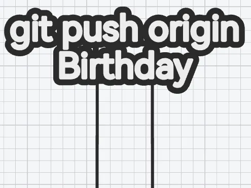 Topo de Bolo Git Push Origin Birthday – Dev