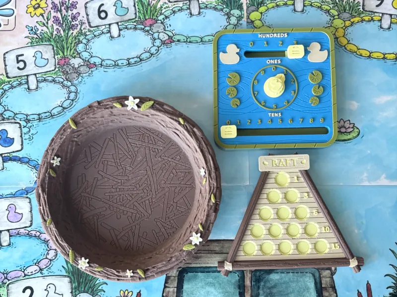Duck Themed Score Counter and Other Board Game Pieces