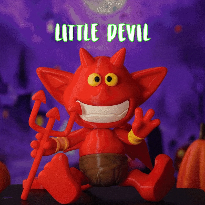 Diablillo Flexible 3D – Figura articulada, divertida y fácil-0