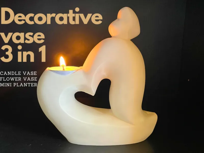 Coração do Lar – Vaso Decorativo 3 em 1