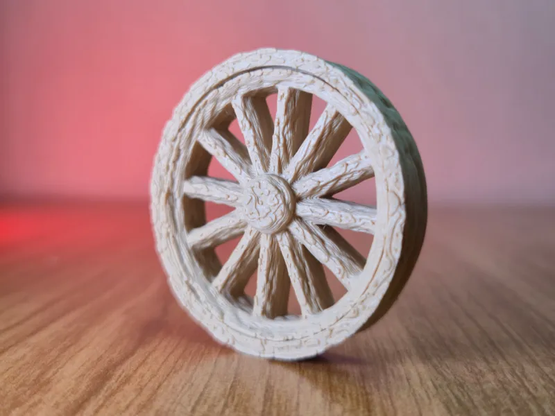 Wooden Wheel Fidget Ring with Spinning Rim