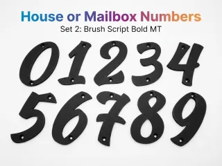 House or Mailbox Numbers - Set 2: Brush Script Bold MT