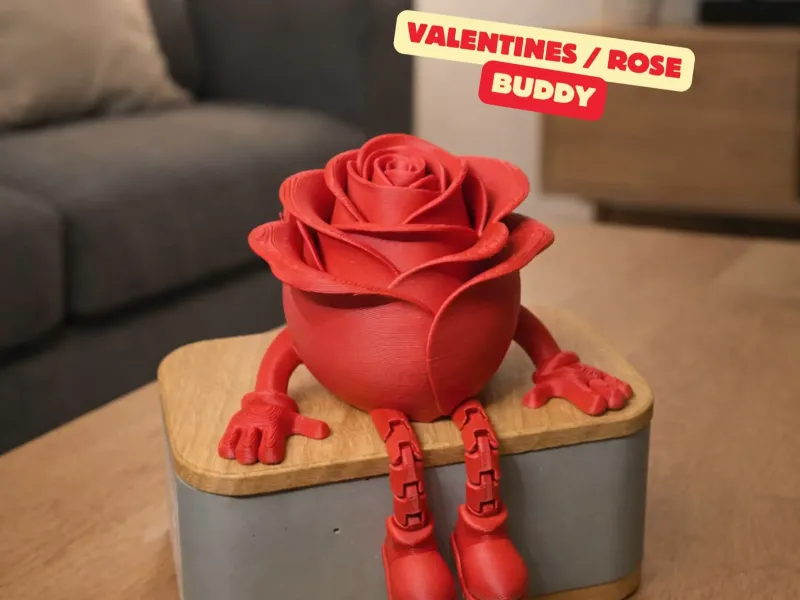 ROSE BUDDY ARTICULÉ / CADEAU POUR LA SAINT-VALENTIN ET LA FÊTE DES MÈRES