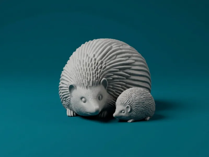 Hedgehog Family – Adult and Baby Figurines