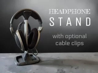 Headphone Stand with oprional cable clips