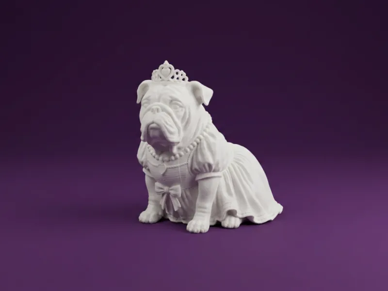 Princess Bulldog 3D Model