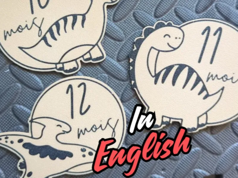 Bébé Milestone dinosaure - Anglais