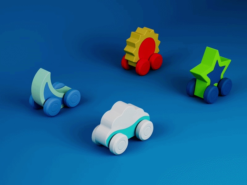 Collezione di Macchine Giocattolo Celesti | 4 Design Modulari