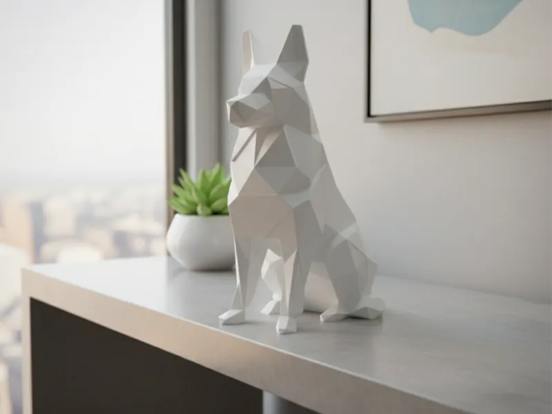 Low-poly geometric style dog – German Shepherd