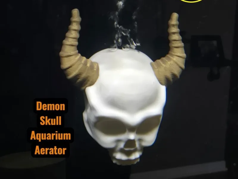 Aerador de acuario con cráneo de demonio